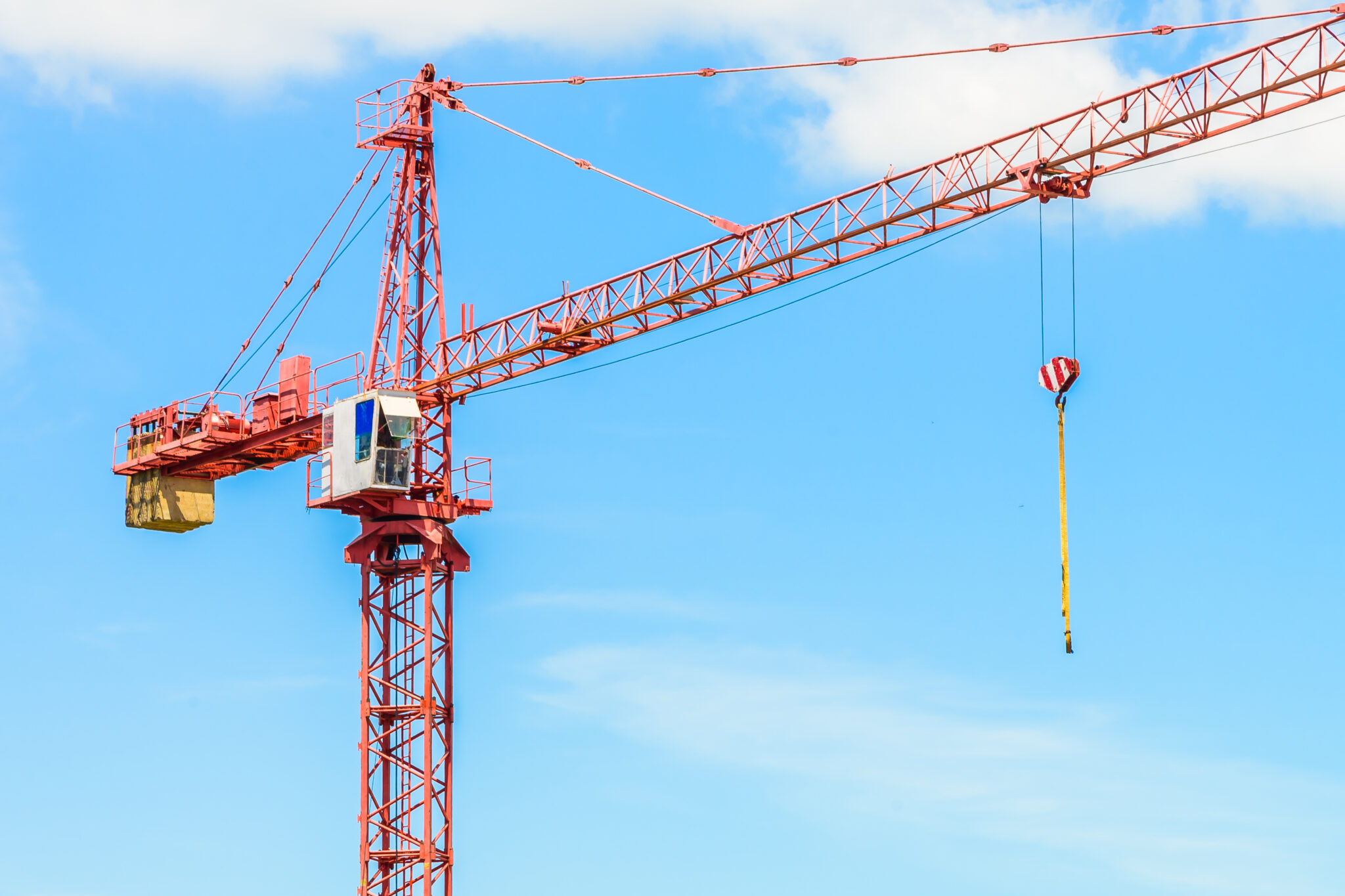 Construction site building on blue sky background